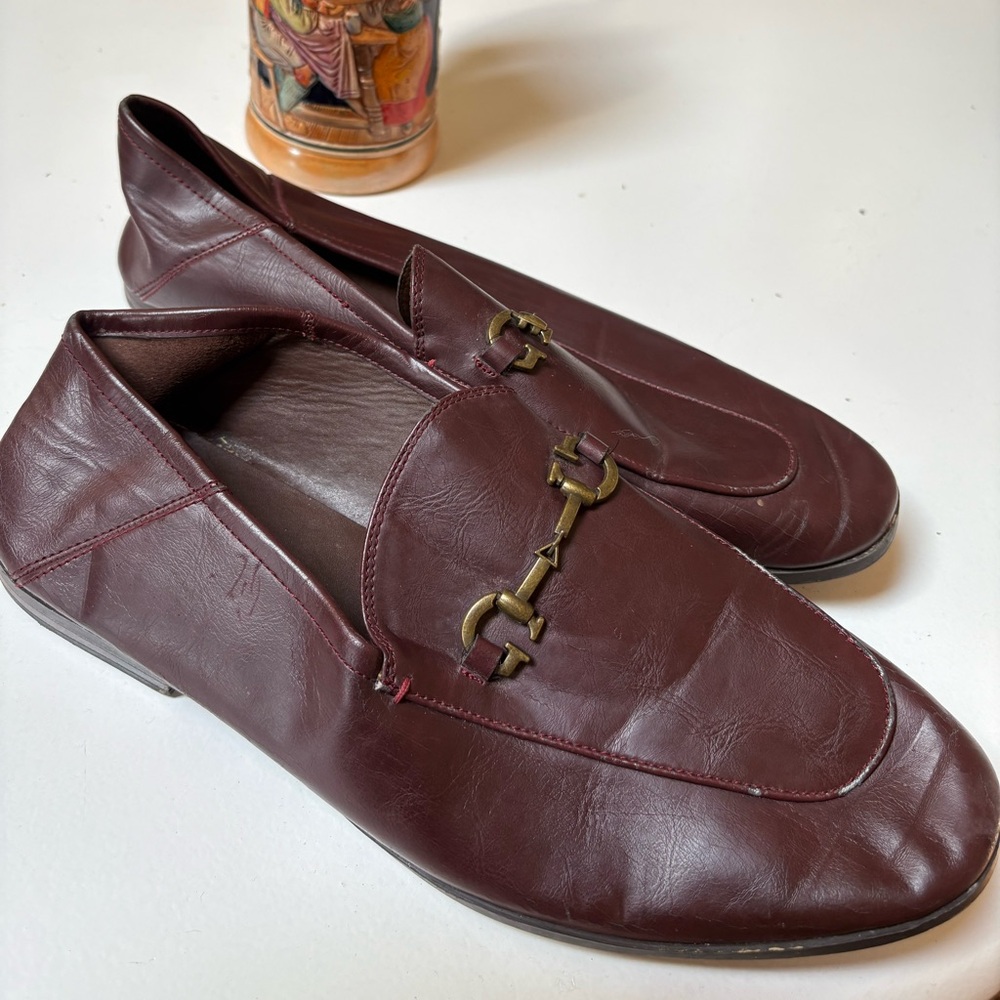 Guess Dark Brown Leather Loafers